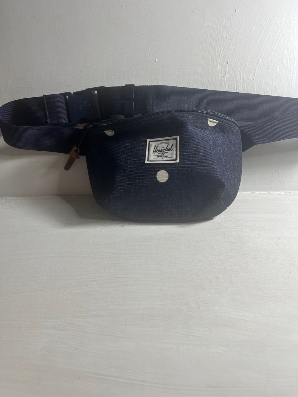 HERSCHEL Hip Pack Belt Bag Fanny Pack Waist Pack Navy Blue Denim